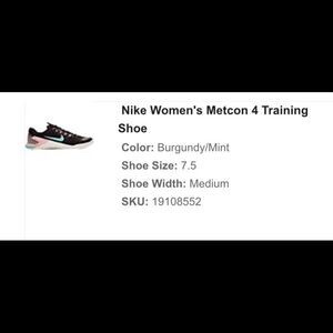 Women’s Nike Metcon 4 Training Shoe
